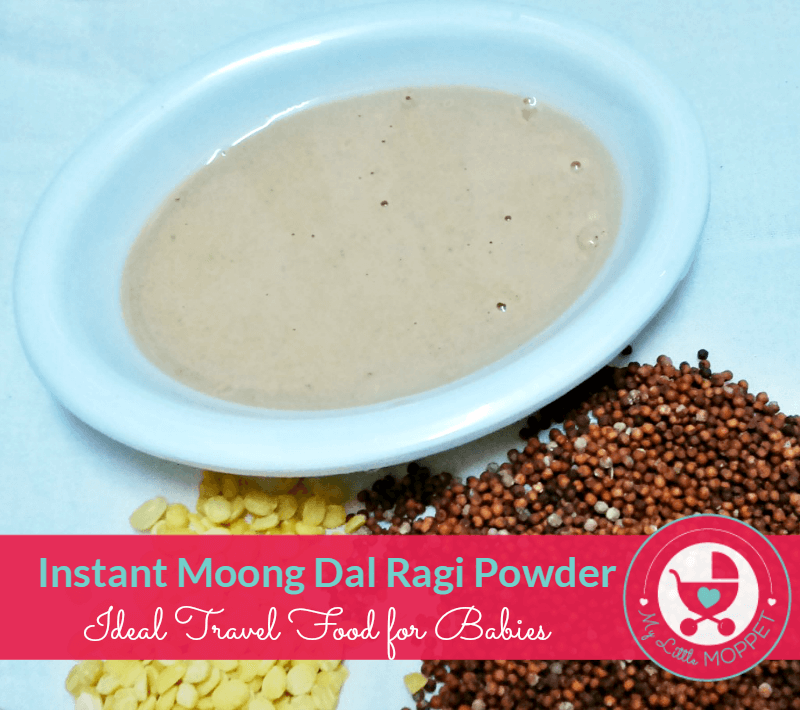 Instant Moongdal Ragi Powder recipe fro travelling with babies