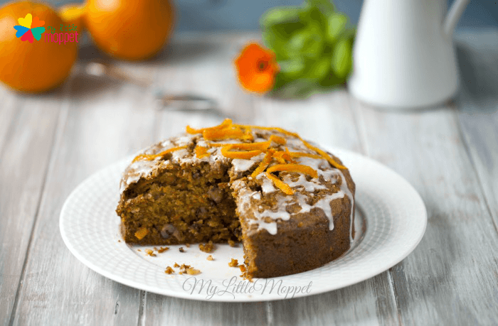 Eggless Whole Wheat Carrot Cake recipe for kids