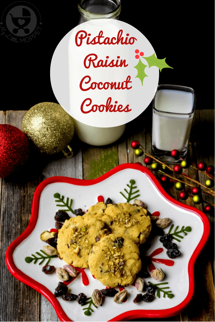 Pistachio and Raisin Coconut Cookies