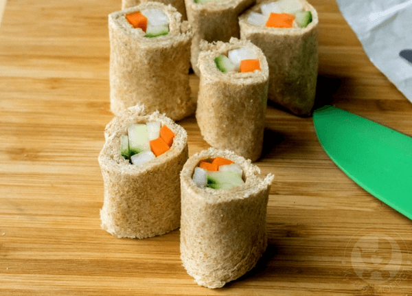 tricolor bread sushi