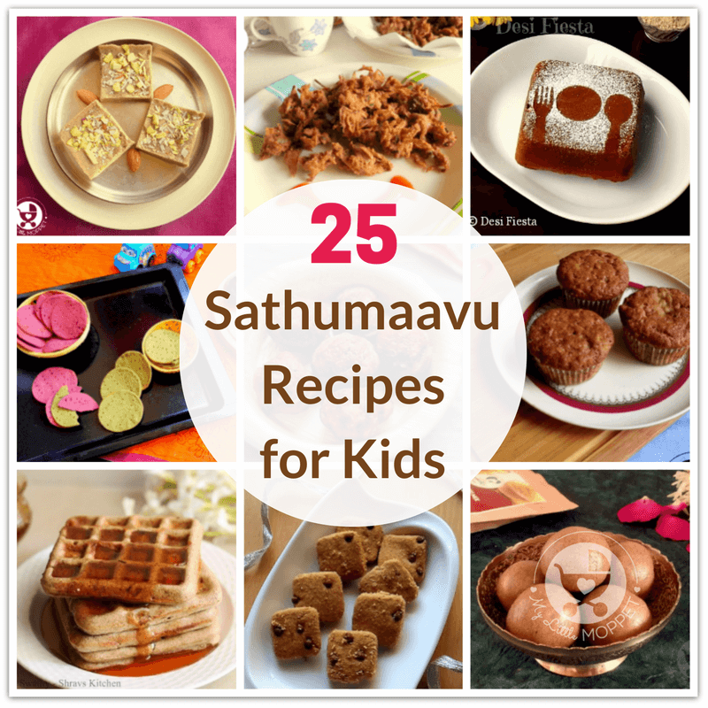 Sathumaavu or Health Mix is not just for babies, it's for the whole family! Check out these 25 Sathumaavu recipes for kids, for breakfast, snacks & desserts!