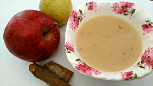 Apple Pear Puree with cinnamon for Babies