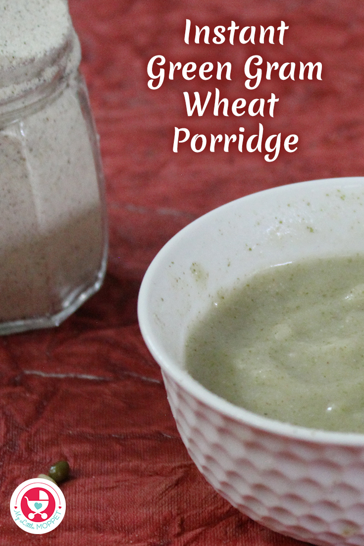 Green gram wheat porridge powder recipe is a travel friendly recipe. which can be made into a complete meal just by adding piping hot water.