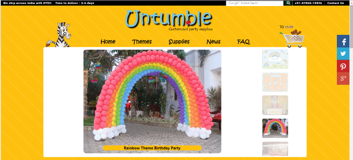 Untumble - Online customized party supplies store in India