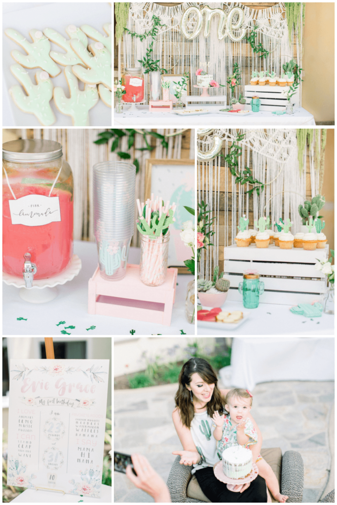 Cactus Themed first birthday party for girls