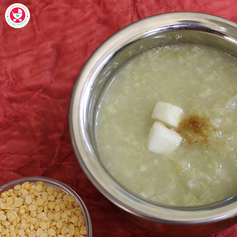 Make protein rich khichdi in just 5 minutes with the bottle gourd puree and my little moppet food’s dal powder or instant rice kichadi mix with moong dal. These mixes which are home made with no preservatives or additives make the recipe more nutritious and energy rich. You can add few drops of ghee in the recipe to add more nutrition & yumminess.