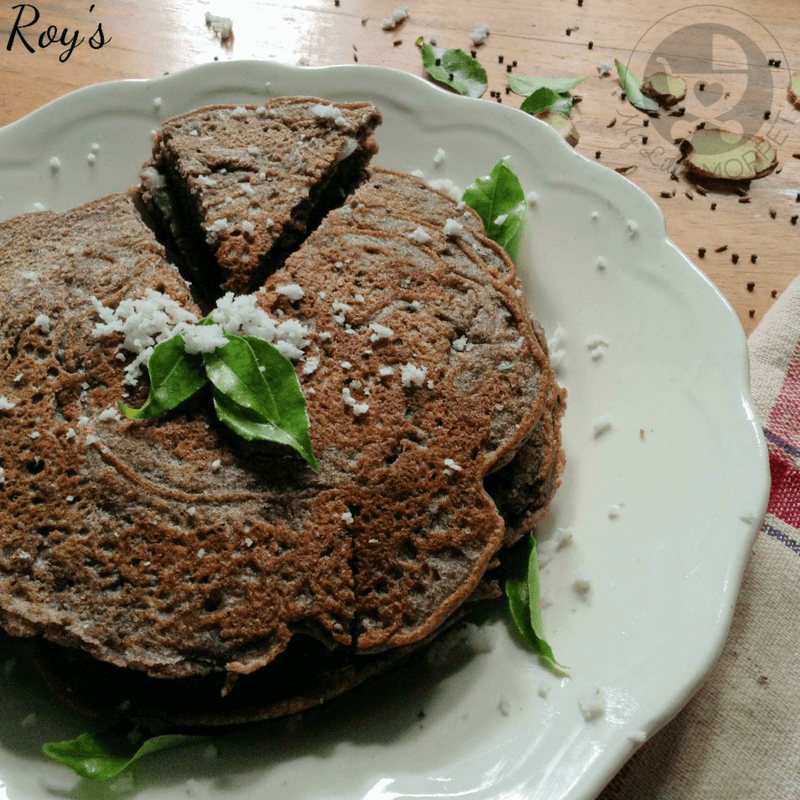 Gluten free Instant Ragi Uttappam Recipe