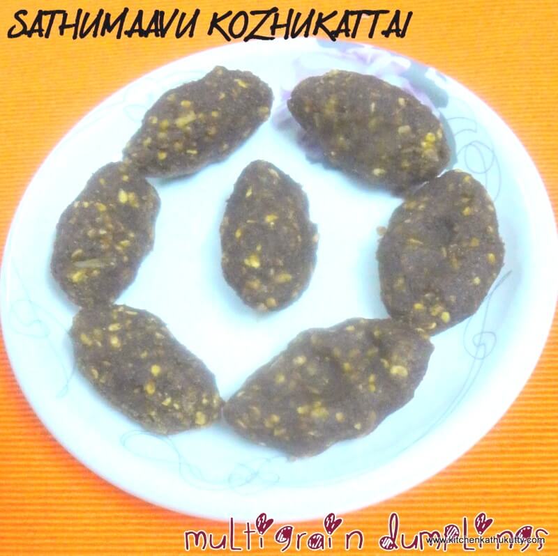 Here is a healthy Sathumaavu recipe that's great for kids and adults alike - Sathumaavu Kozhukattai - the perfect snack for your evening tea this summer!