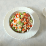 Thought salads were only for diet conscious adults! Think again! This Barnyard Millet Vegetable Salad is the perfect healthy snack for toddlers and kids!