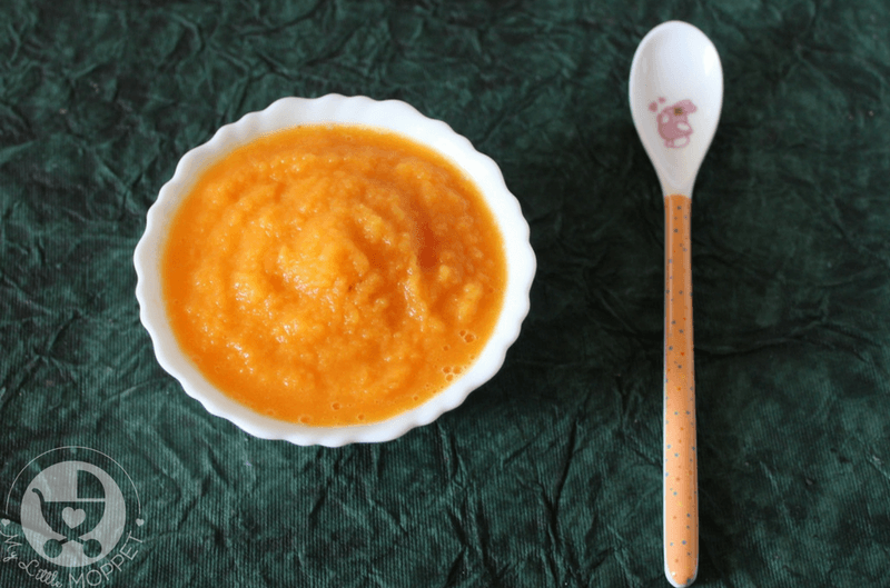Introduce your baby to some tongue tickling flavors with this yummy Pineapple Carrot Puree that combines the best of fruits and vegetables!