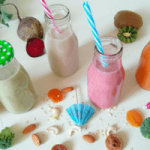 Boost your little one's nutrient intake with these healthy kid-friendly fruit and vegetable smoothies - made from kiwi, papaya, carrot and more!