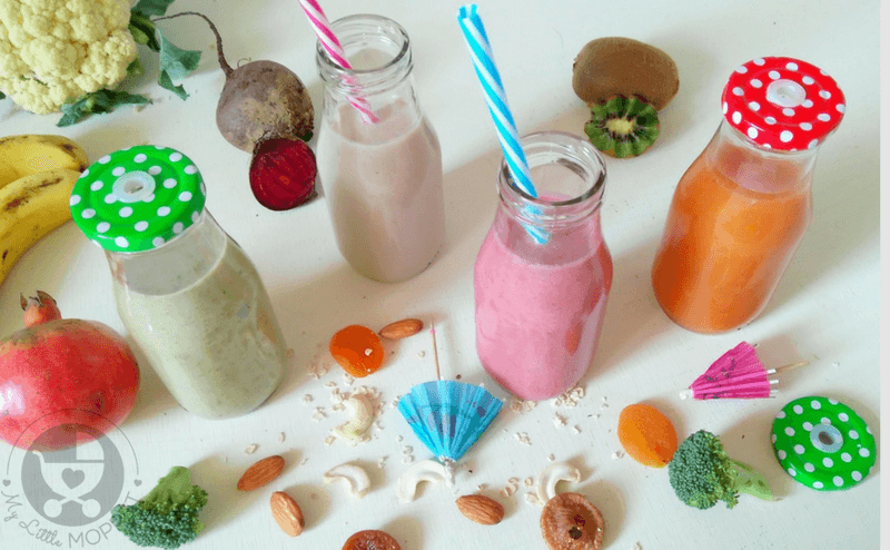 Boost your little one's nutrient intake with these healthy kid-friendly fruit and vegetable smoothies - made   from kiwi, papaya, carrot and more!