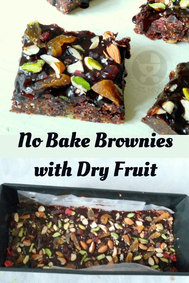No Bake Brownies with Dry Fruit