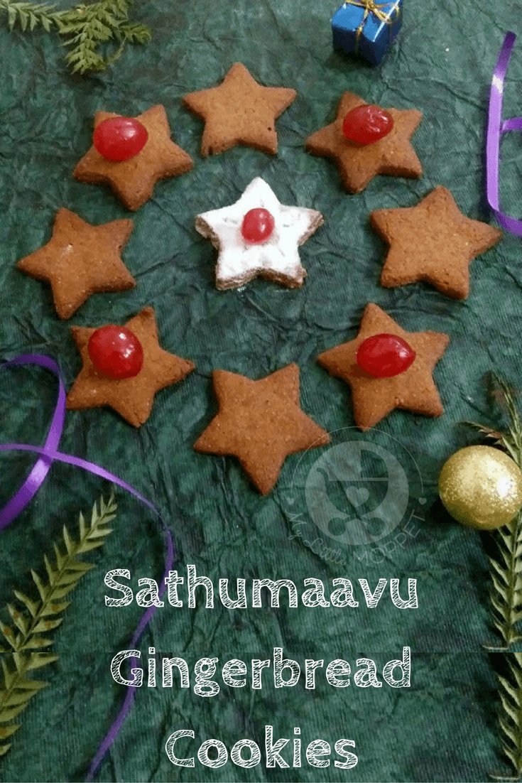 Gingerbread goodies are popular during Christmas season, but what we've got today is different! Try out these Sathumaavu Gingerbread Cookies - super healthy and yummy too! #Gingerbread