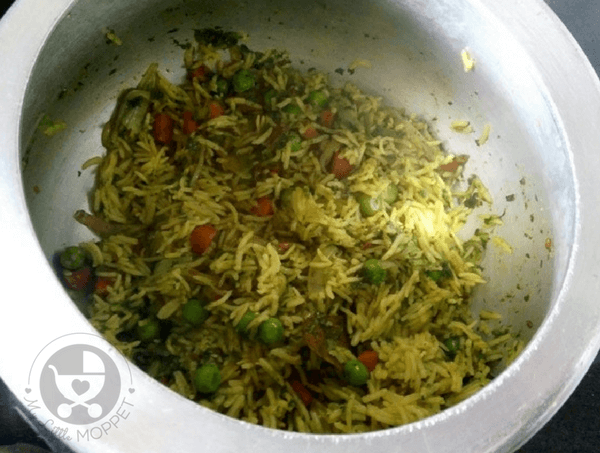 coriander vegetable rice