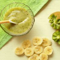 Introduce your baby to different flavors with a delicious Kiwi Banana Puree! Packed with antioxidants, fiber and other nutrients along with a lovely green color!