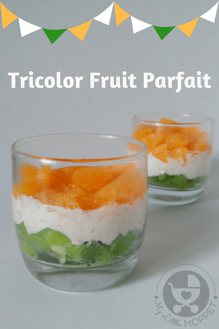 Thinking of new ways to get your kids to eat more fruit? Check out this Tricolor Fruit Parfait, that's also perfect for Republic Day!