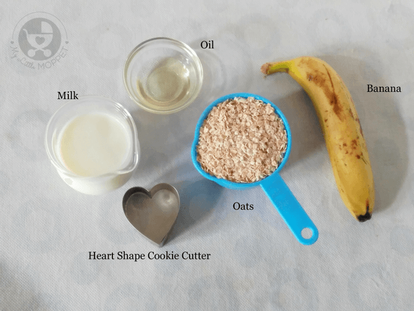 Ingredients needed to make banana oats pancakes