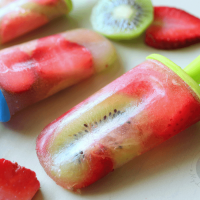 Kiwi and Strawberry Fruit Popsicle