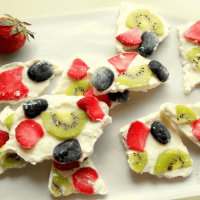 yogurt bark-made from fresh fruit and frozen yogurt