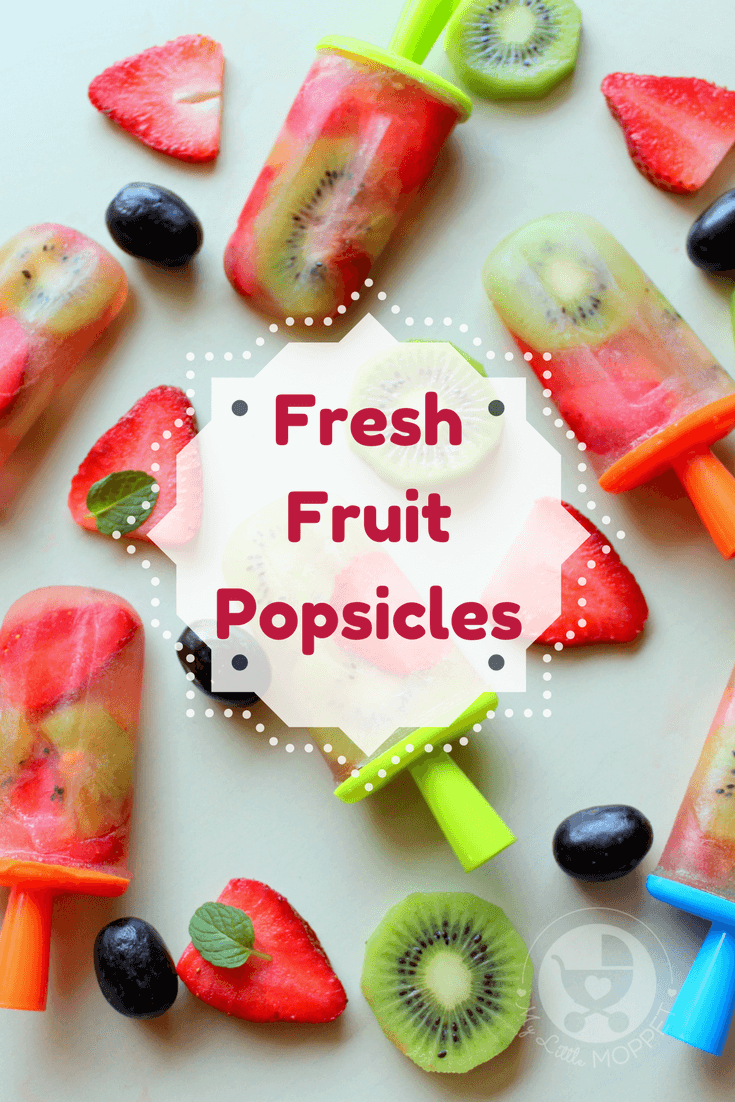 This Holi, fill your tummy with brightly colored fruits - in a healthy and refreshing Fresh Fruit Popsicles! A three ingredient recipe that doesn't need cooking!