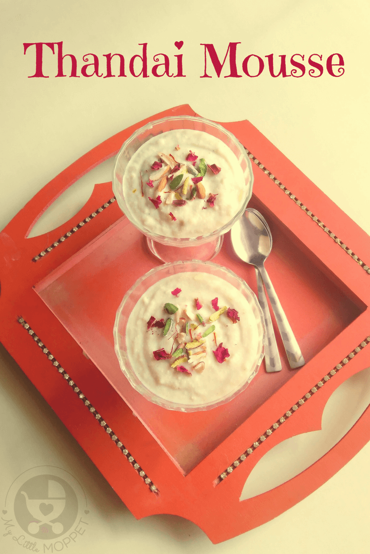 Celebrate the festival of colors with a twist on a Holi classic with Thandai Mousse! From toddlers to   grandparents, this is the perfect dessert for everyone!
