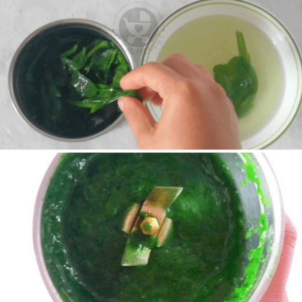 make a puree out of the spinach leaves