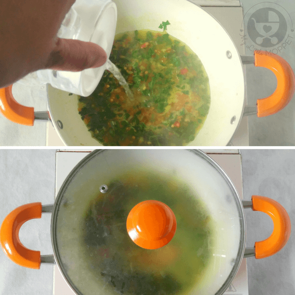 add water to the vessel and cook for few minutes