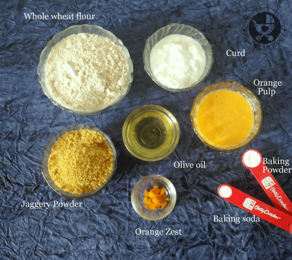 Ingredients for orange muffin