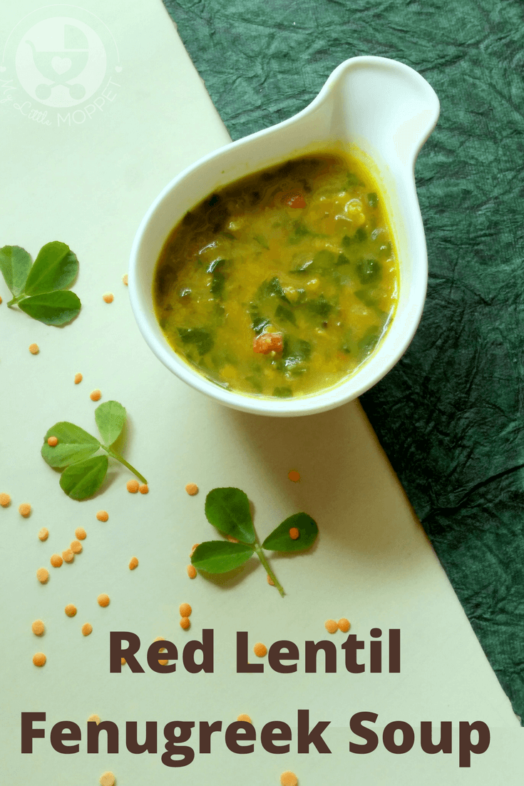 Get all the nutrition of ingredients like red lentils and fenugreek in this delicious and light soup   that's perfect for summer! This red lentil fenugreek soup is quick and easy to make too!