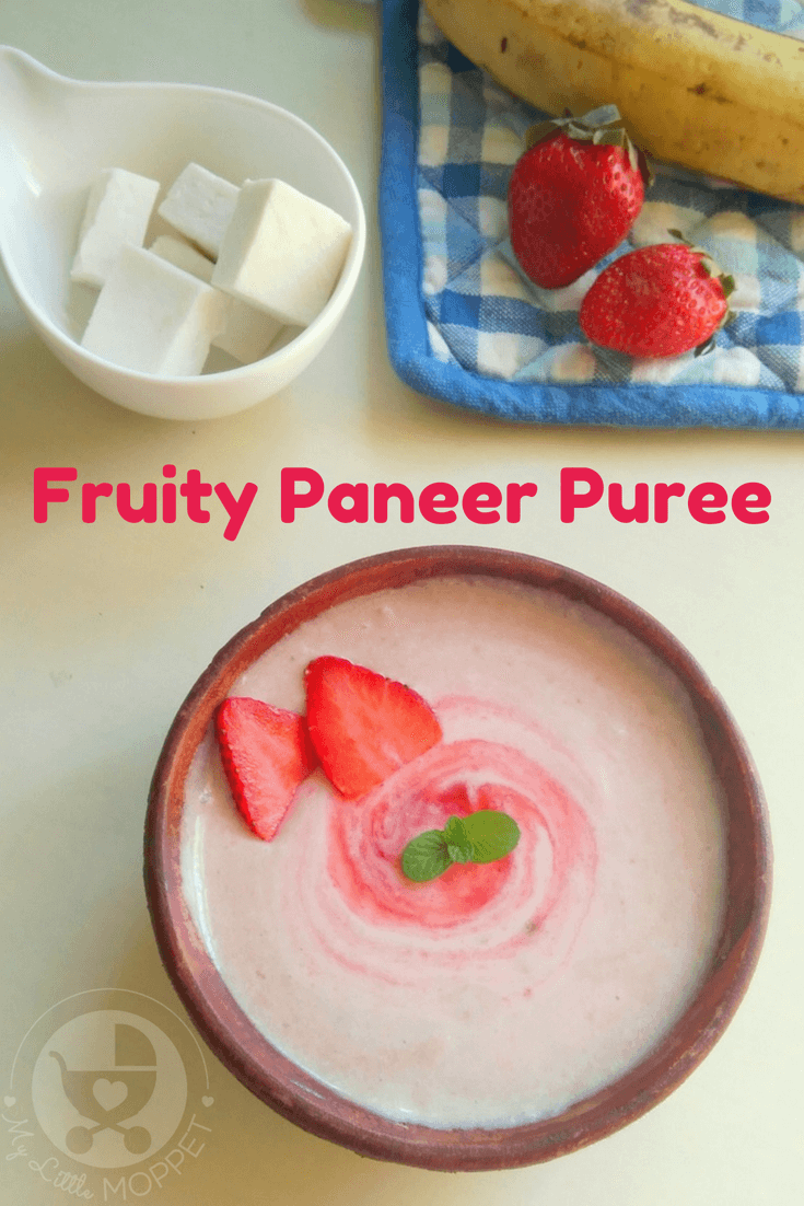 Let baby enjoy a yummy fruity paneer puree that's packed with calcium, protein and vitamins, and tastes as good as dessert!