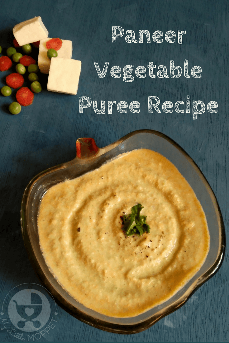 This paneer vegetable puree will give your baby the exact nutrients he needs, with lots of protein, calcium and vitamins that he needs to grow strong and healthy!