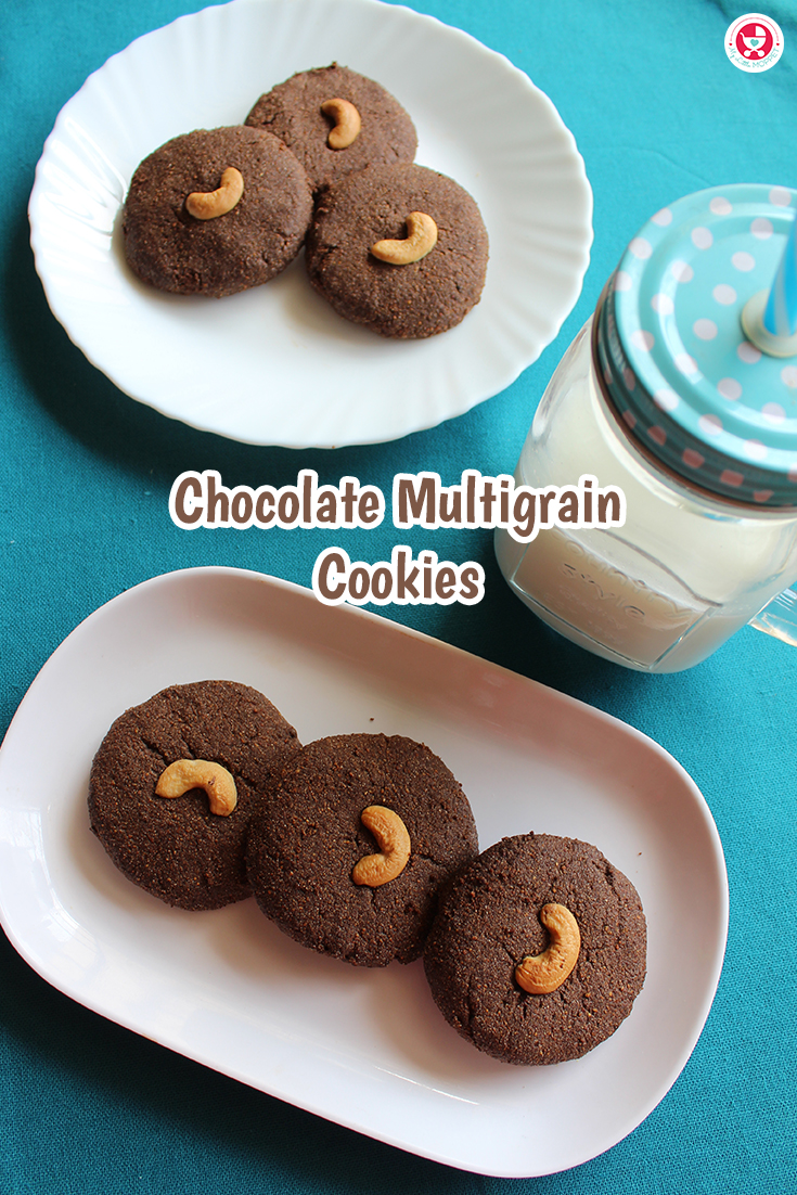 Chocolate Multigrain Cookies prove to be the best Lip smacking treat of healthy, chocolaty and crispy cookies made with my little Moppet health mix