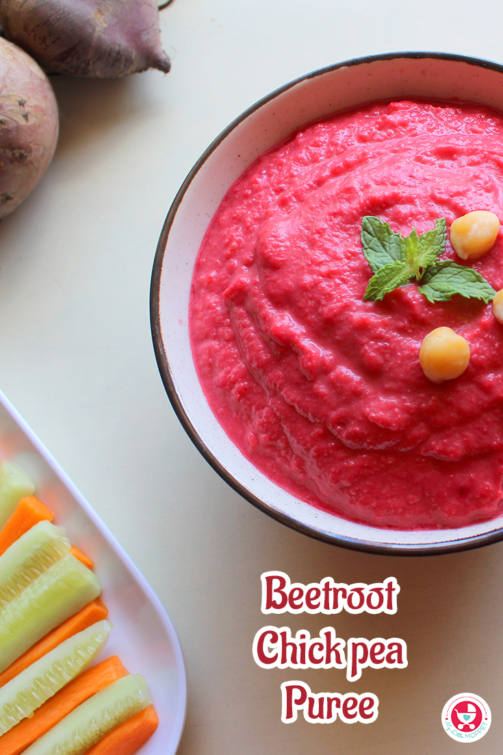 This beetroot chickpea puree is full of antioxidants, vitamins, fiber, protein and healthy bacteria - everything necessary for your baby to grow strong and healthy!