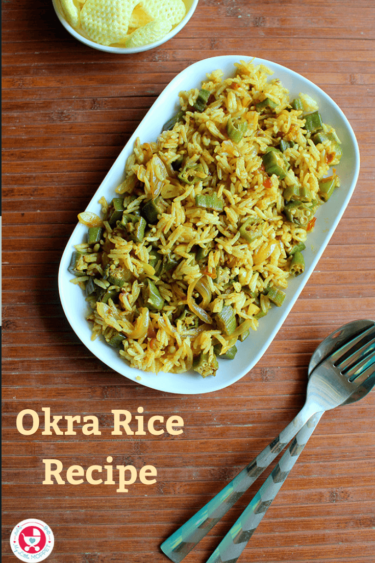 Okra rice is a simple and delicious rice dish prepared with okra, rich in potassium, Vitamins and calcium. Perfect way to get fussy eaters to eat veggies!