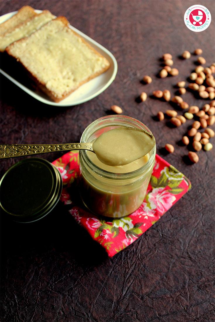 Homemade Peanut Butter is a creamy delicious spread made from ground dry roasted peanuts. It is rich in protein, healthy oils, fiber and potassium.