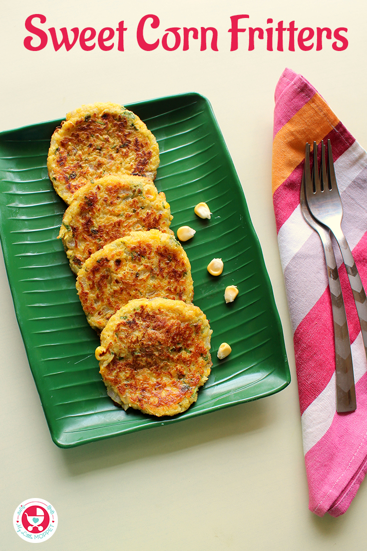 Sweet corn fritters are crunchy bites with heavenly taste, which can be served from toddlers to elders.