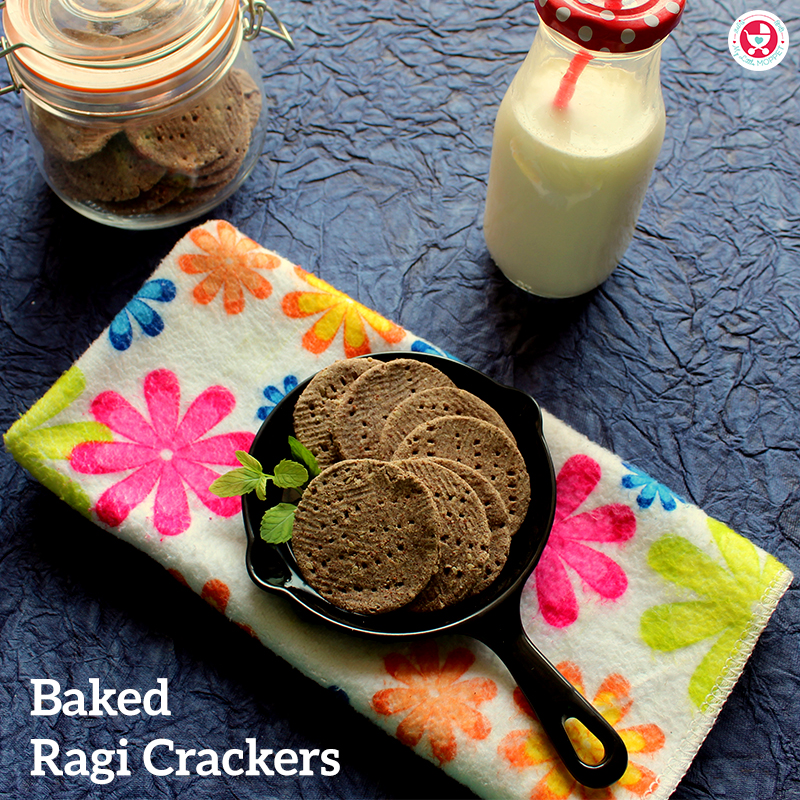 Baked Ragi Crackers with Sesame Seeds a healthy snack recipe