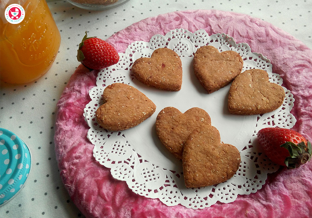 Heart Shaped Strawberry Cookies