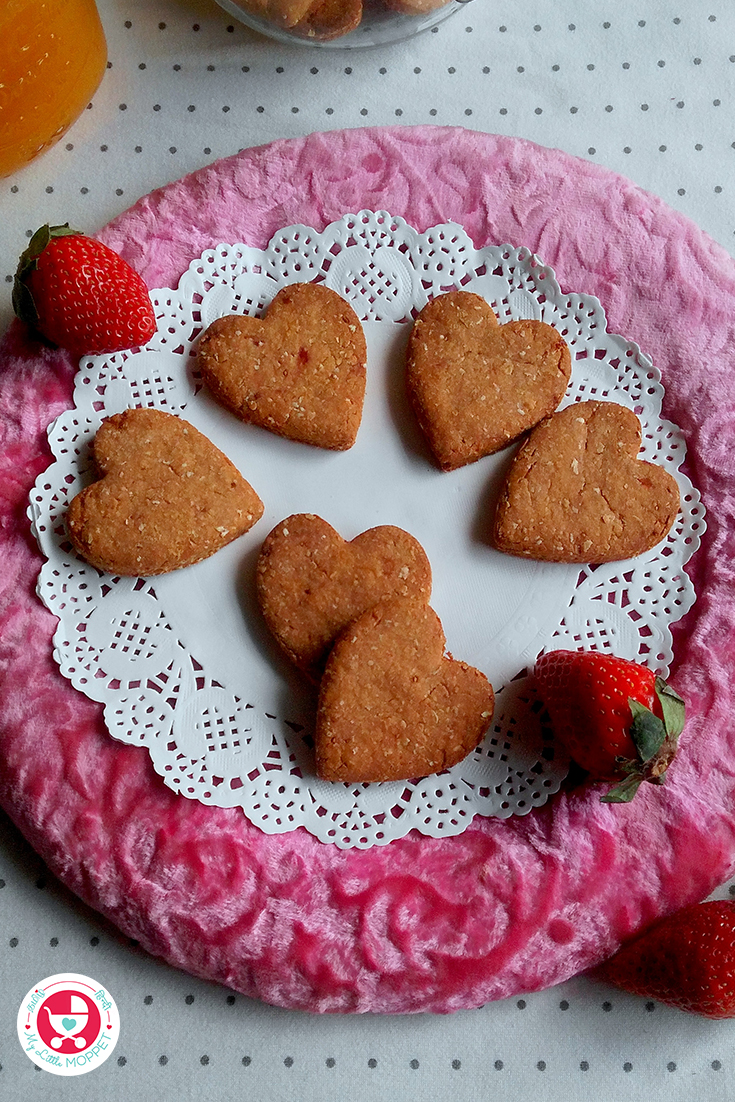The heart shaped homemade strawberry cookies are the best healthy and tasty fruity sweet treats for your loved ones on this Valentine's day. 
