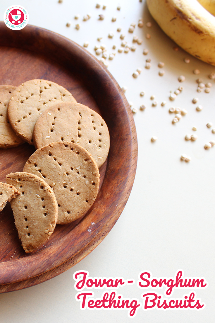Jowar / Sorghum Teething Biscuit Recipe is a gluten-free, vegan recipe suitable for 8 months+ age babies. These biscuits are tasty & healthy as well.