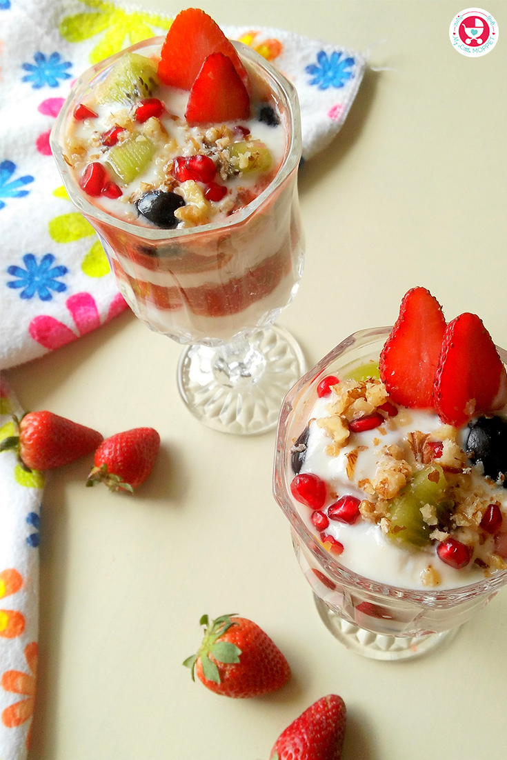 Yogurt fruit Parfait recipe is a scrumptious and colorful dessert recipe, which can be made easy and served as a protein rich, gluten -free breakfast.