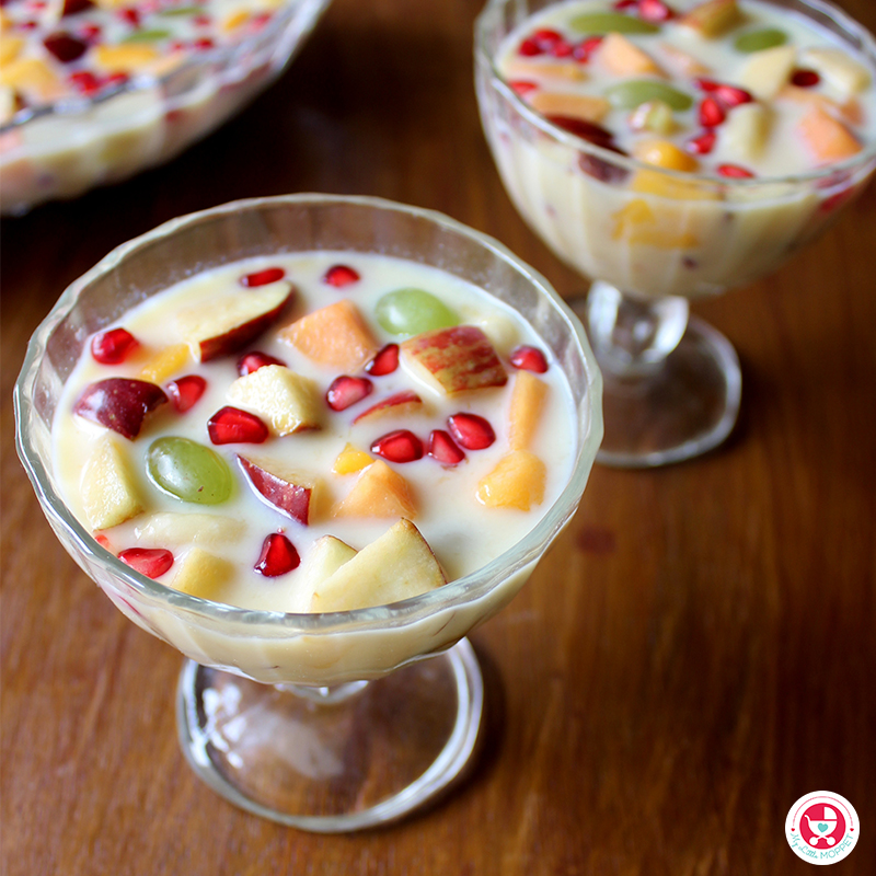 Here is a delicious sugar free fruit custard recipe, perfect for toddlers and kids and makes for a wholesome, nutritious and tasty mid-morning snack.
