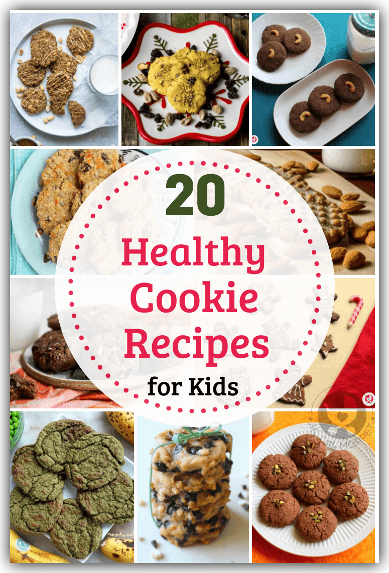 Cookies may sound like junk food but they don't have to be! Check out these healthy cookie recipes for kids, made from fruit, veggies and whole grain!