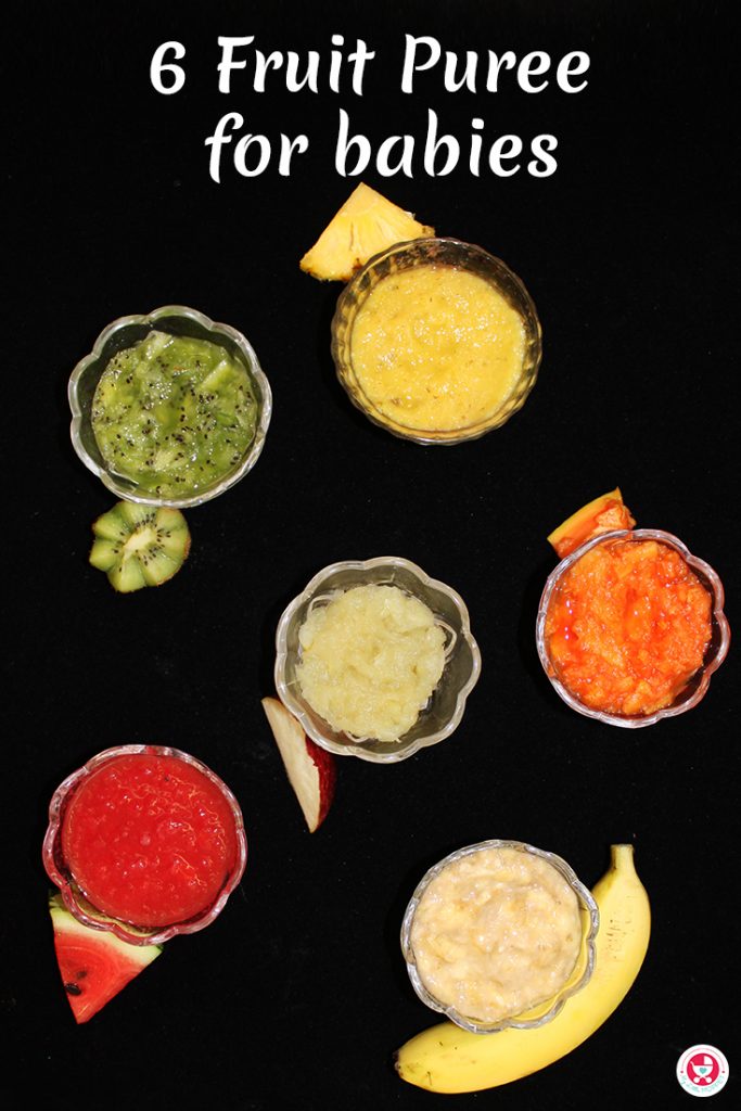 6 Fruit Purees for 6 Month old Babies