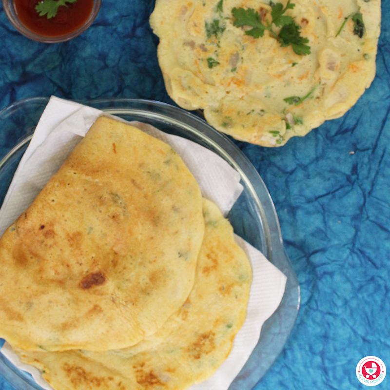 Give your regular breakfast a protein boost with this yummy and nutritious Moong dal and Urad Dal Cheela / Dosa [ Dosa recipe for Kids]!