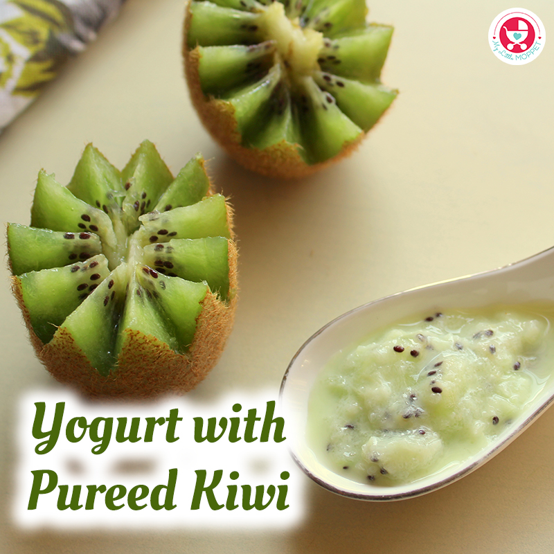 Pureed Kiwi Yogurt for Babies
