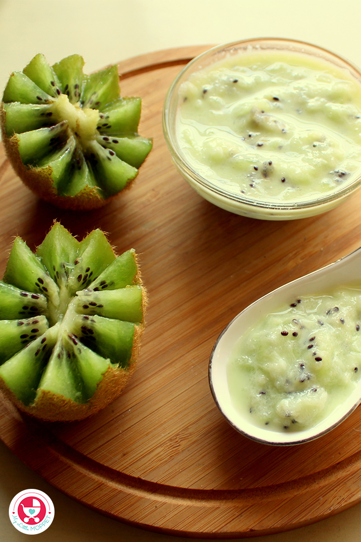 Pureed Kiwi Yogurt for Babies