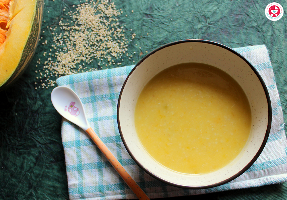 Broken Wheat Pumpkin Porridge is a nutrient rich and filling food for babies above 8 months. It's yummy both in the form of sweet or savory porridge.