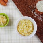 Carrot potato rice is rich in beta carotene, vitamins, fiber, potassium, antioxidants, and carbohydrates and hence the best wholesome food for babies.